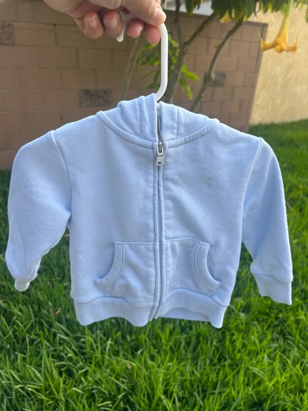 Ralph Lauren Light Blue Kids Zip Hoodie